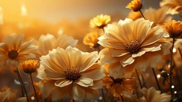 Yellow sunflower background ai photo