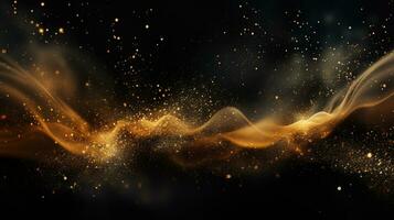 Abstract colorful glittering effect defocused design on dark background, shiny elegance fantasy bright color contrast with black concept, AI Generative photo