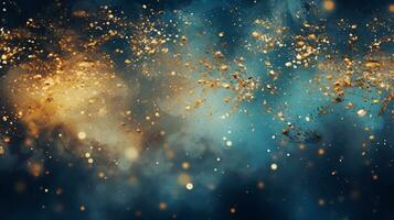 Abstract colorful glittering effect defocused design on dark background, shiny elegance fantasy bright color contrast with black concept, AI Generative photo