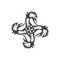 Black Tribal Tattoo Abstract Symbol Template vector