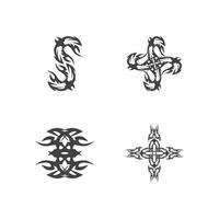 Black Tribal Tattoo Abstract Symbol Template vector