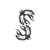 Black Tribal Tattoo Abstract Symbol Template vector