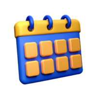 calendario 3d icona illustrazione png