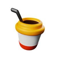 café copo 3d Renderização ícone ilustração png