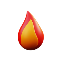 flame 3d rendering icon illustration png