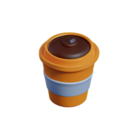 café copo 3d Renderização ícone ilustração png