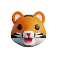 tijger 3d renderen icoon illustratie png