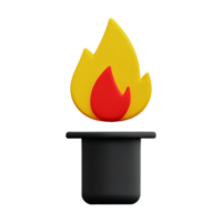 flamme 3d le rendu icône illustration png