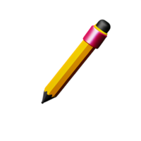 pencil 3d rendering icon illustration png