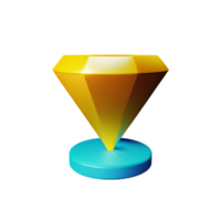 diamante 3d representación icono ilustración png