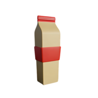 latte pacchetto 3d interpretazione icona illustrazione png