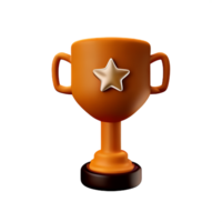 Trophy 3d rendering icon illustration png