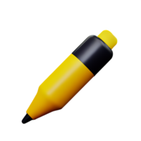 3d illustration of highlighter school education icon png