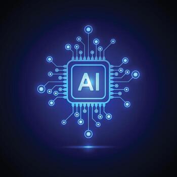 artificial inteligencia circuito línea estilo. máquina aprendizaje diseño. inteligente red digital tecnología. ai. vector ilustración