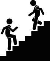 Stairs up escalator icon symbol image vector. Illustration of upstairs isolated success concept design image. vector