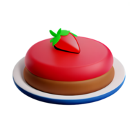 strawberry cheese cake 3d sweets icon png