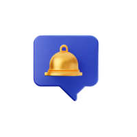 3d reminder popup bell notification chat message png
