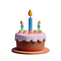 Geburtstag Kuchen 3d Rendern Symbol Illustration png