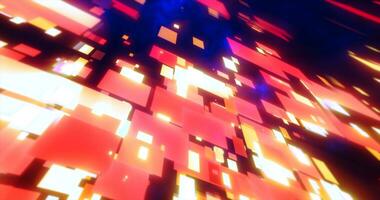 Orange energy squares and rectangles particles magic glowing hi-tech futuristic abstract background photo