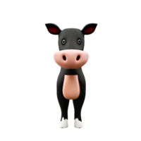 vaca 3d representación icono ilustración png