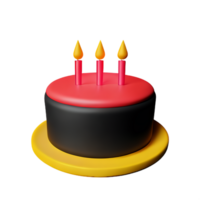 anniversaire gâteau 3d le rendu icône illustration png