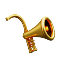 christmas 3d gold trumpet illustration png