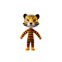 tiger 3d rendering icon illustration png