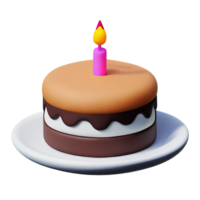 Birthday cake 3d rendering icon illustration png