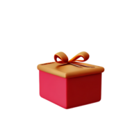 christmas 3d gift box icon illustration png