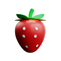 strawberry 3d rendering icon illustration png