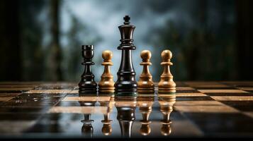 Chess Game use strategies to rules the board, Decision Making match, chess piece Isolated on Background, AI Generated photo