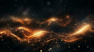 Abstract colorful glittering effect defocused design on dark background, shiny elegance fantasy bright color contrast with black concept, AI Generative photo