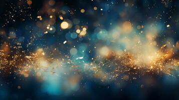 Abstract colorful glittering effect defocused design on dark background, shiny elegance fantasy bright color contrast with black concept, AI Generative photo