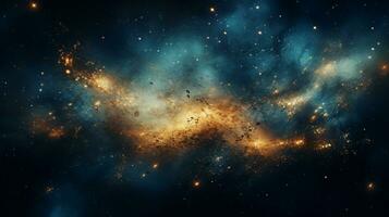 Abstract colorful glittering effect defocused design on dark background, shiny elegance fantasy bright color contrast with black concept, AI Generative photo