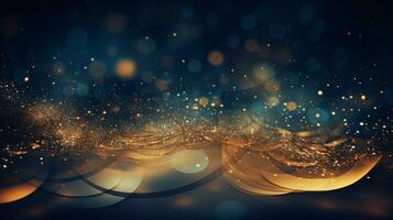 Abstract colorful glittering effect defocused design on dark background, shiny elegance fantasy bright color contrast with black concept, AI Generative photo