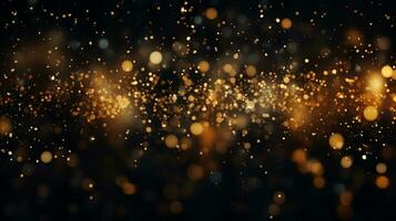 Abstract colorful glittering effect defocused design on dark background, shiny elegance fantasy bright color contrast with black concept, AI Generative photo