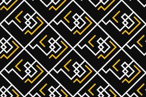 Abstract geometric pattern with lines, rhombuses A seamless vector background. Blue-black and gold texture
