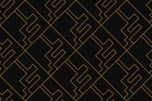 Abstract geometric pattern with lines, rhombuses A seamless vector background. Blue-black and gold texture