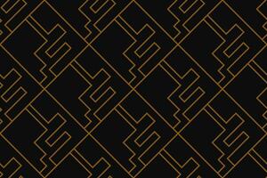 Abstract geometric pattern with lines, rhombuses A seamless vector background. Blue-black and gold texture