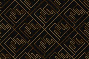 Abstract geometric pattern with lines, rhombuses A seamless vector background. Blue-black and gold texture