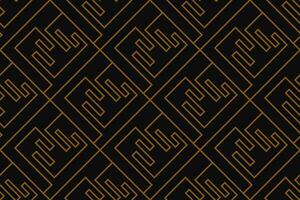 Abstract geometric pattern with lines, rhombuses A seamless vector background. Blue-black and gold texture