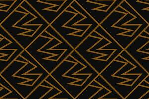 Abstract geometric pattern with lines, rhombuses A seamless vector background. Blue-black and gold texture
