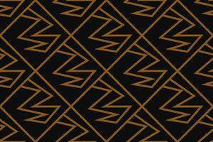 Abstract geometric pattern with lines, rhombuses A seamless vector background. Blue-black and gold texture