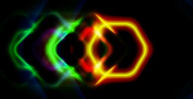 Abstract hexagonal speed Light out technology background Hitech communication concept innovation background, colorful hexagonal with neon style. green yellow and red in blury style. vector