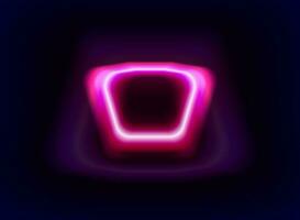 Futuristic screen pink background start button with shadow in the dark. neon light screens around the button box. vector illustration