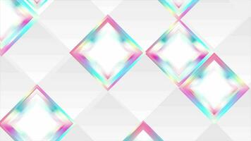 Holographic glossy squares abstract video animation