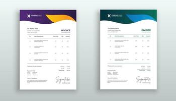 Creative modern invoice or quotation template for your business vector