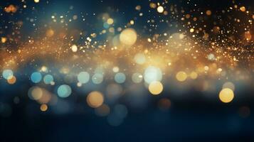 Abstract colorful glittering effect defocused design on dark background, shiny elegance fantasy bright color contrast with black concept, AI Generative photo