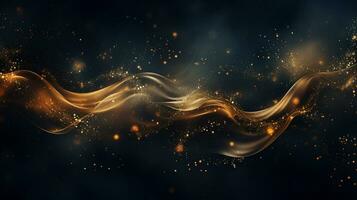 Abstract colorful glittering effect defocused design on dark background, shiny elegance fantasy bright color contrast with black concept, AI Generative photo