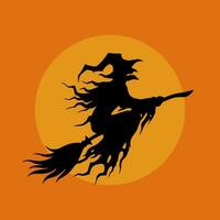 vector witch character collection with silhouette style